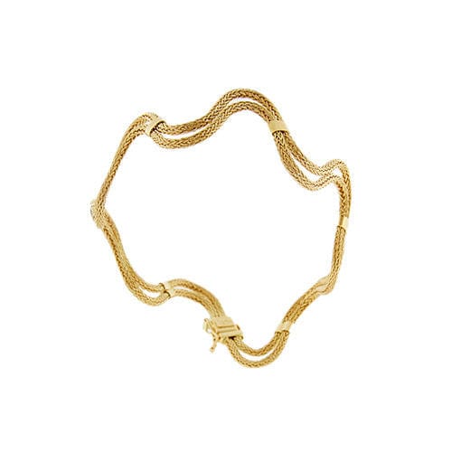 Bracelet vague en or jaune