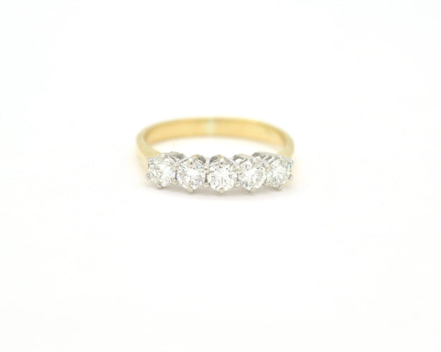 Bague Bague Rivière 0,80 ct or jaune et blanc 58 Facettes