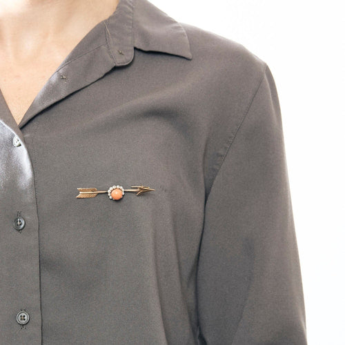 Broche Broche or rose, corail et perles 58 Facettes DIN00563