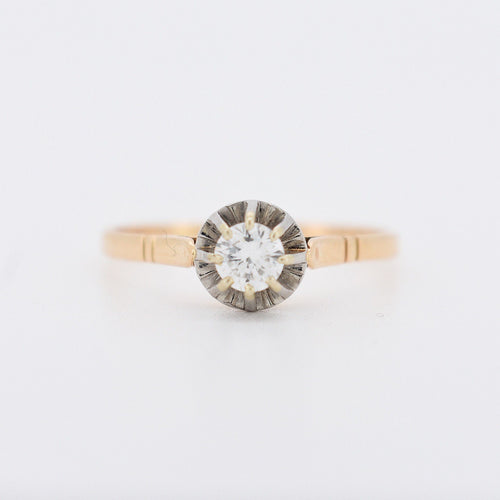 Bague 63 Solitaire Vintage Or Platine et Diamants 58 Facettes 305