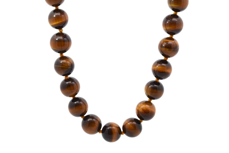 Collier Collier oeil de tigre et or 18k 58 Facettes 25046