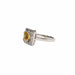 Bague 53 Bague en platine 850, diamants et saphir jaune naturels 58 Facettes CAE-RI-CSS-PLYSD