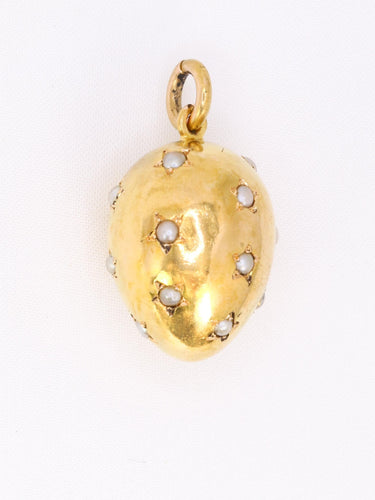 Pendentif Pendentif œuf or jaune perles fines 58 Facettes 1140.3