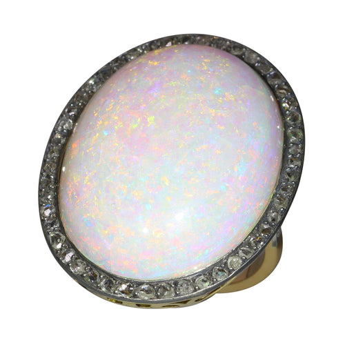 Bague 58 Un héritage enchanteur : une bague victorienne des années 1920 avec opale et diamant rose 58 Facettes 21224-0615