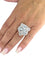 Bague 57 Bague vintage en or blanc avec aigue-marine et diamants 58 Facettes