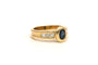 Bague 53 Bague contemporaine en or jaune 18 carats sertie d'un saphir et de diamants 58 Facettes 22093