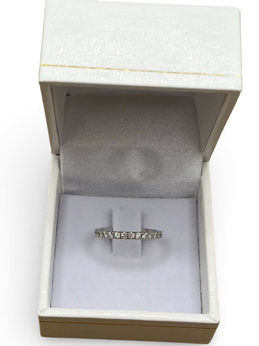 Bague 48 Alliance or blanc et diamants 0,80 ct 58 Facettes 73201