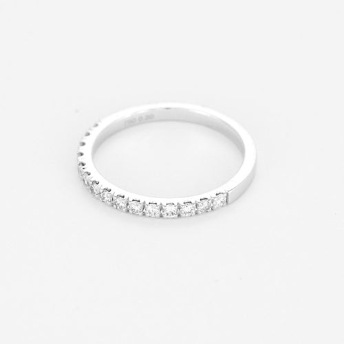 Bague 52 Alliance Diamantée or blanc 58 Facettes LP1382/