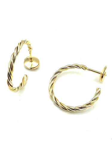 CARTIER. Collection "Trinity", créoles 3 ors torsadées