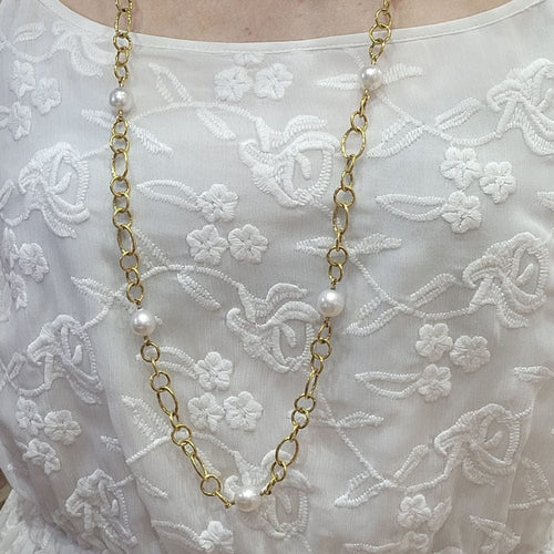 Collier Collier à maillons et perles 58 Facettes CO49