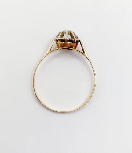 Bague 60.5 Bague solitaire art déco or rose et diamant 58 Facettes A05709