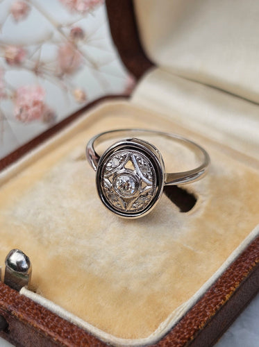 Bague 50 Bague Art Déco or Blanc Diamants 58 Facettes 304