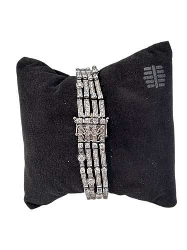 Bracelet Bracelet de type Rivière à 4 fils en or blanc et brillants 58 Facettes 258991