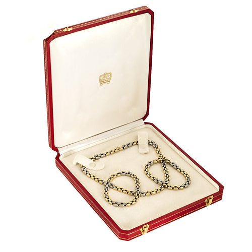 Bracelet Cartier. Collection Maillon Panthère. Rare Collier à transformation pouvant former Bracelet en or de deux couleurs et diamants. 58 Facettes 58FC18