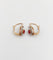 Boucles d'oreilles Dormeuses marguerite antique or rose pierre rouge et diamants 58 Facettes A00730