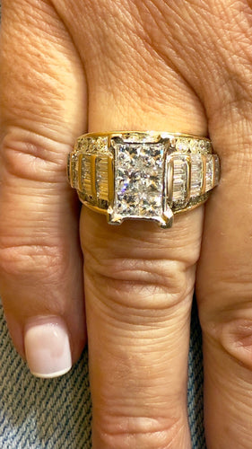 Bague 55 Bague en or bicolore 14 carats et diamants naturels 58 Facettes