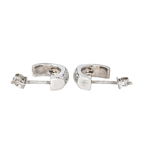 Boucles d'oreilles Boucles d'oreilles Demi-créoles Or blanc Diamant 58 Facettes 4174992CN
