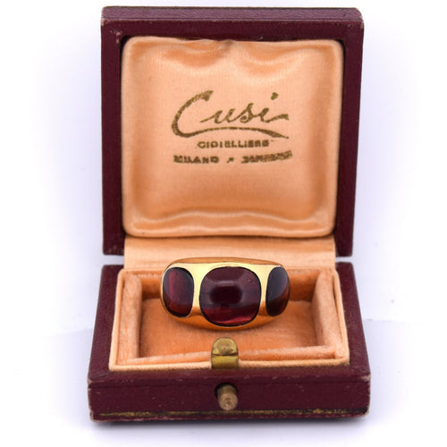 Bague 48 Bague vintage en or jaune avec tourmalines 58 Facettes