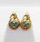 Boucles d'oreilles Dormeuses victorienne or 18k fleurs et émail bleu (circa 1890) 58 Facettes A06049