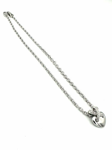 Collier CHAUMET. Collection "Liens", collier or blanc 18K et diamants 58 Facettes