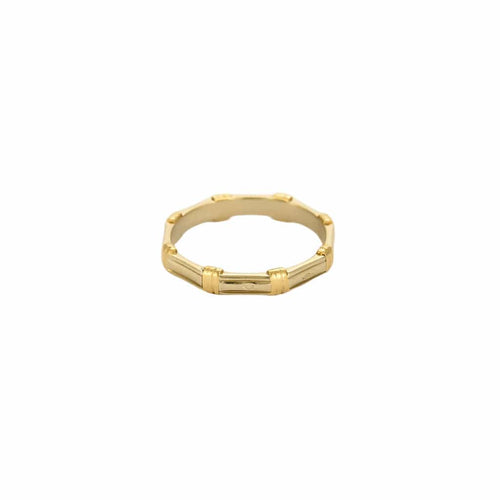 Bague 53 Anneau en or jaune et or gris 58 Facettes ASN0332