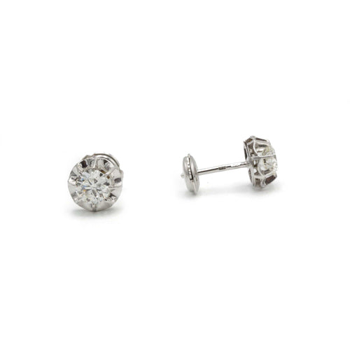 Boucles d'oreilles Boucles d'oreilles - Or blanc, Platine et diamants 58 Facettes 250226R