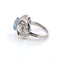Bague 55 Bague en or blanc 18 carats avec aigue-marine et diamants 58 Facettes