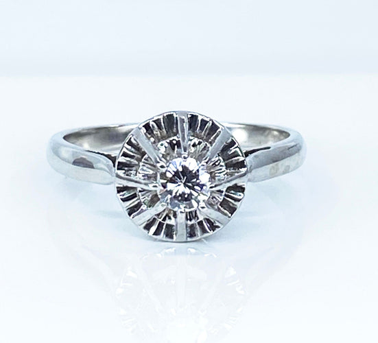 Bague 50 Bague solitaire en or et platine, diamant 58 Facettes AB560