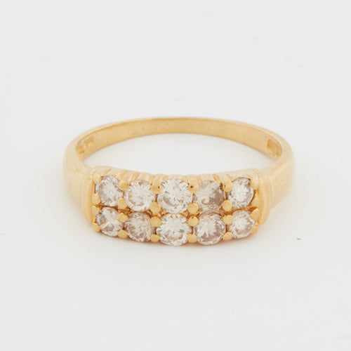 Bague 55 Bague Or Jaune avec Diamants 58 Facettes RÉF 6066/16