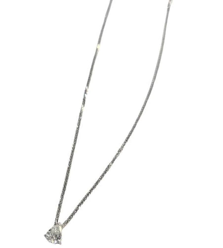 Collier Pendentif et collier diamant poire 0,75 ct en or blanc 18k 58 Facettes Q387B