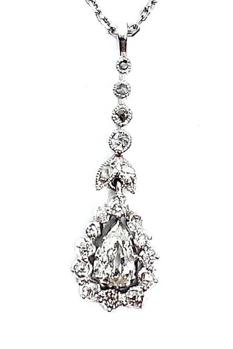 Collier Collier 1900 Diamant Poire 58 Facettes
