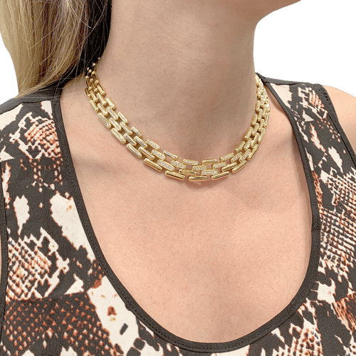 Collier Collier Fred maillons articulés, or jaune, diamants. 58 Facettes 34721