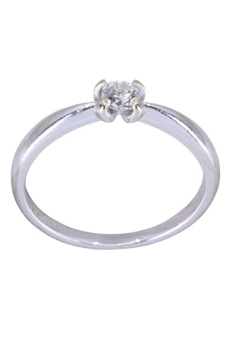 Bague solitaire or blanc diamant