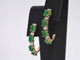Gold earrings with diamonds and emerald 58 Facettes 2135