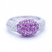 Bague 54 Bague en or blanc diamants et saphirs roses 58 Facettes N102881LF