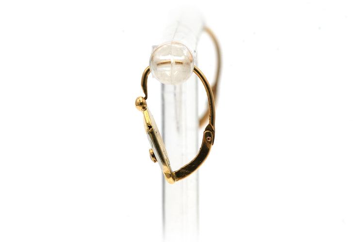 Boucles d'oreilles Art Déco en or jaune et blanc 18k et perles