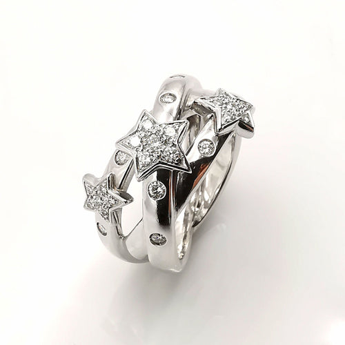 Bague 59 Bague en or blanc diamants 58 Facettes