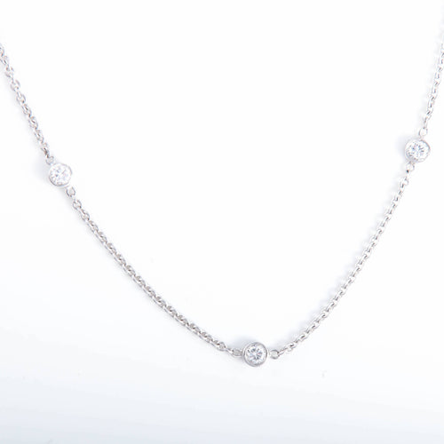 Collier COLLIER A CHAINE OR GRIS 8 DIAMANTS 58 Facettes