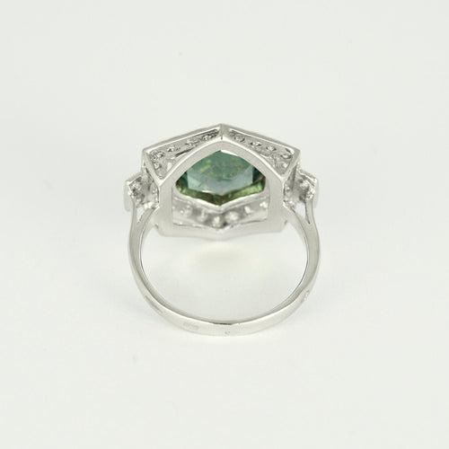 Bague Bague hexagonale tourmaline diamants 58 Facettes