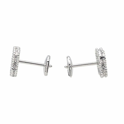 Boucles d'oreilles Van Cleef & Arpels Boucles d'oreilles Puces Sweet Alhambra Or blanc Diamant 58 Facettes 4160007RV