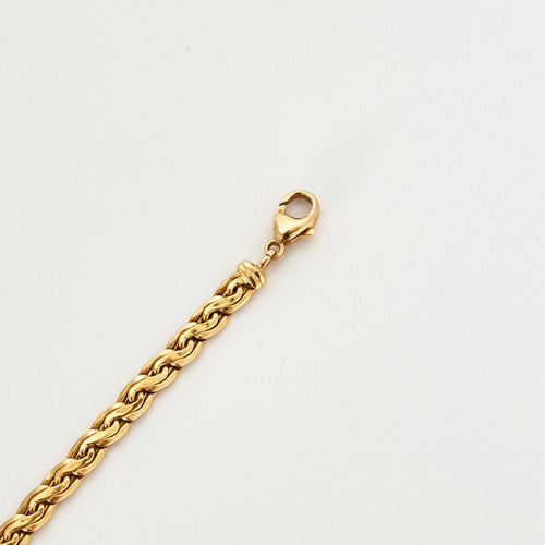 Bracelet Gourmette or jaune maille haricot 58 Facettes LP516