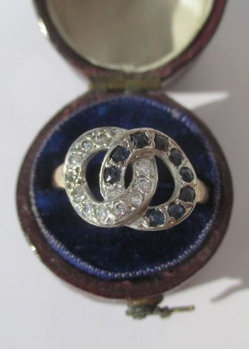 Bague 51 Bague de promesse deux ors, diamant, saphir naturel 58 Facettes