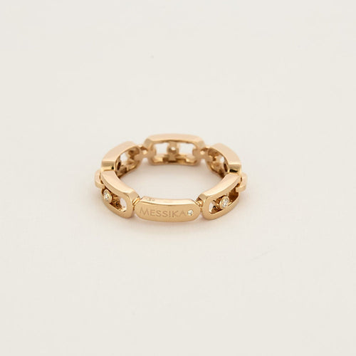 Bague 53 MESSIKA - Move Link Multi - Bague en or rose et diamants 58 Facettes CAL22186