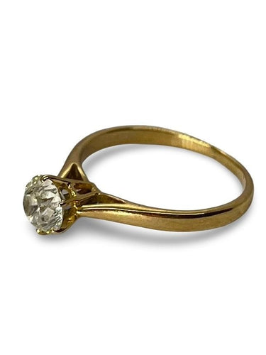 Bague 56 Solitaire or jaune et diamant 0,90 ct 58 Facettes 75101