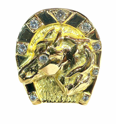 Bague 66 Bague or jaune et diamants , Fer à cheval 58 Facettes