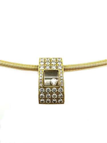 Collier CHOPARD. Collection "Happy Diamonds", collier or jaune 18K et diamants 58 Facettes