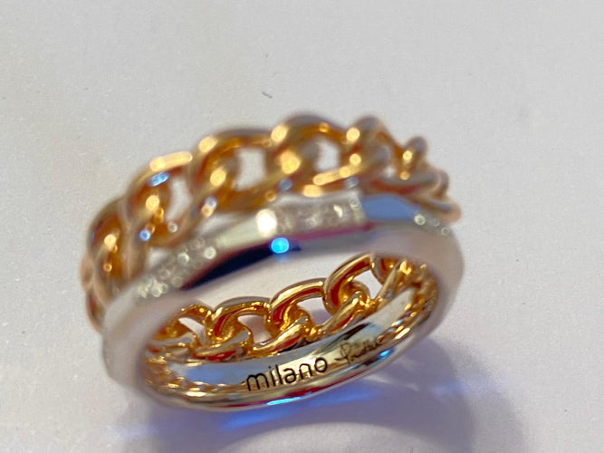 52 POMELLATO - Anello collezione Milano due ori e diamanti 58 Facettes