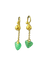 Boucles d'oreilles Boucles d'oreilles à pince en or jaune avec chrysoprase 58 Facettes