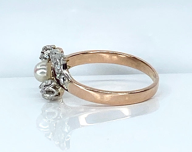 Bague 50 Bague en or, diamants et perle 58 Facettes AB568