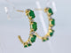 Gold earrings with diamonds and emerald 58 Facettes 2135